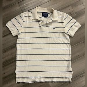 American Eagle Outfitters The Eagle POLO, Medium, White & Blue